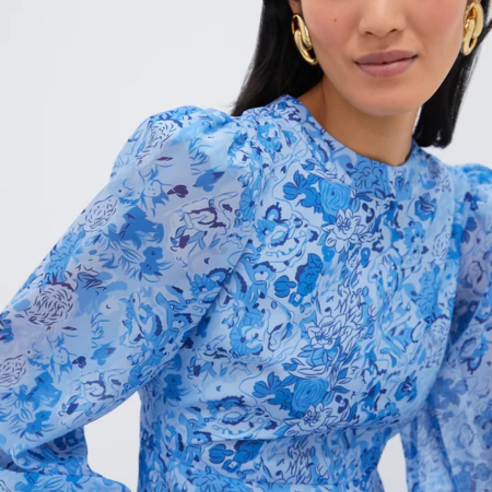 Tuckernuck/Hyacinth House NWT Blue Floral Dress - Picture 5 of 7